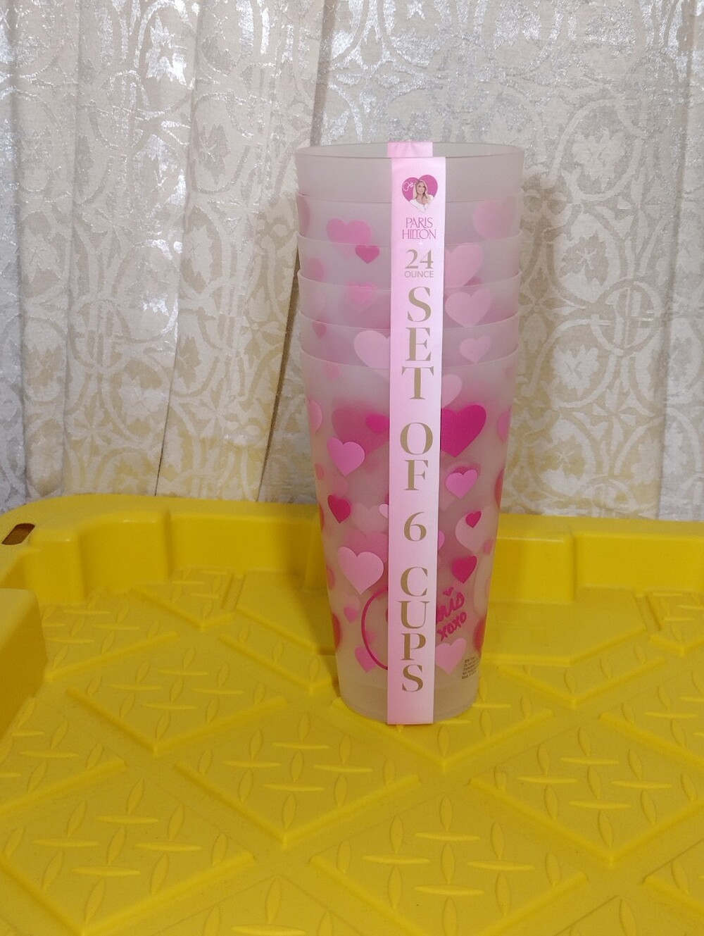 PARIS HILTON SET OF 6 CUPS 24oz BPA FREE PARIS HILTON PLASTIC WATER CUPS NEW ...